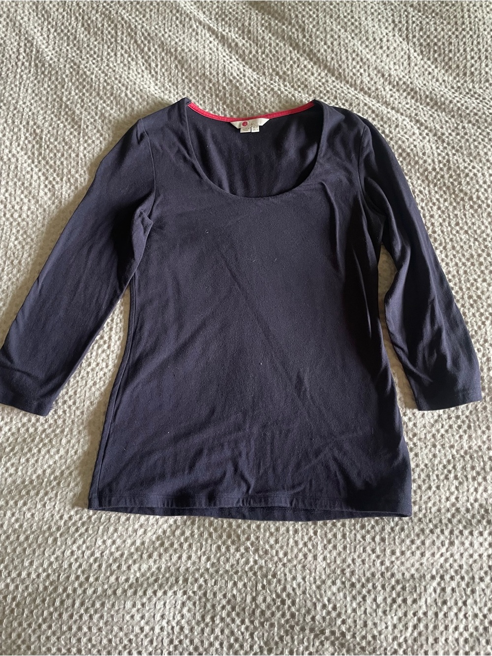 Boden Navy 3/4 Sleeve Scoop Neck Top – US 6